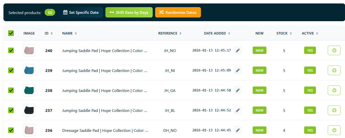 Change edit product date add module Prestashop 9, 8, 1.7
