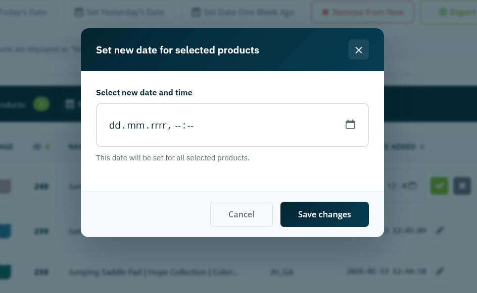 Change edit product date add module Prestashop 9, 8, 1.7