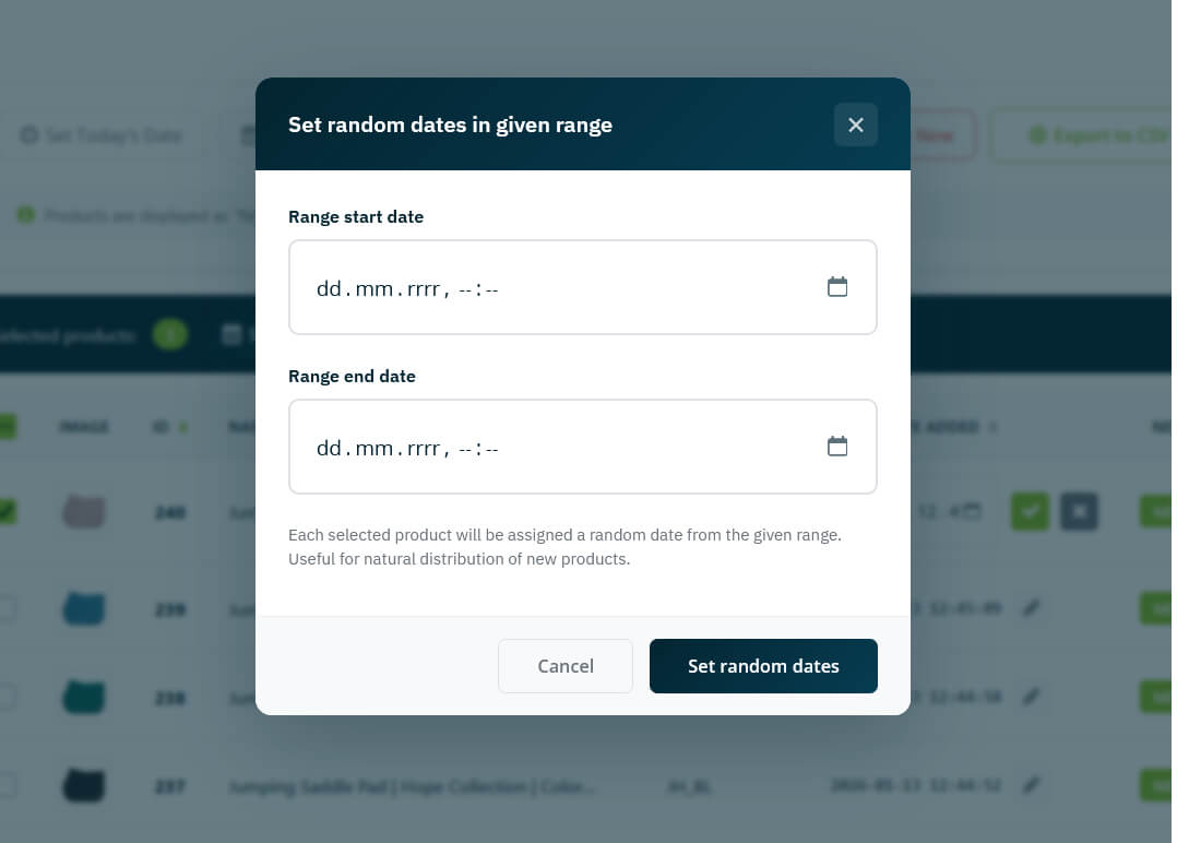 Change edit product date add module Prestashop 9, 8, 1.7